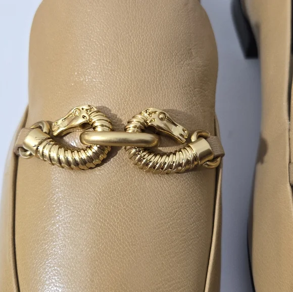 Tory Burch Jessa Loafer Ginger Shortbread Gold Dragon Slip On Flats Women's 10.5 - Picture 7 of 14
